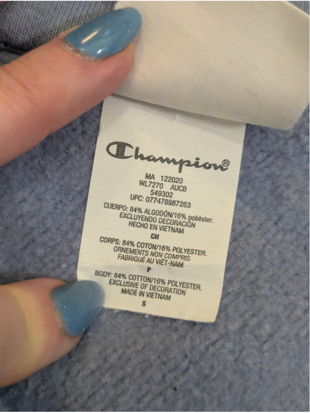 Champion Reverse Weave 1/4 Zip Sweatshirt Small Light Blue - Picture 5 of 11